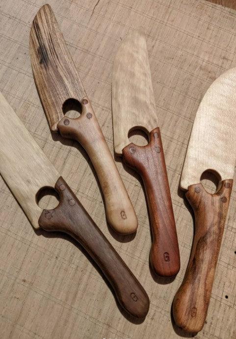 3 pièces de couteau en bois pour enfants, couteaux sûrs pour