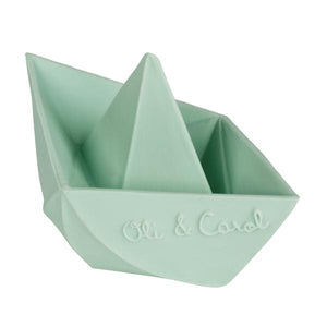 Bateau origami menthe - Jouet de bain-2-Oli & Carol-Nos idées cadeaux pour enfant à chaque âge
