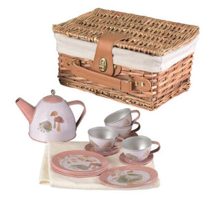 Valise en osier avec set de dinette en métal pour le thé - Hérisson - Egmont toys