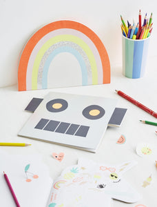 Cahier de dessin et stickers - Arc-en-ciel-2-Meri Meri-Anniversaire nature pour les enfants