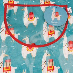 Zoom sur la poche du Tablier de cuisine pour enfant en toile cirée Lama - Rex London