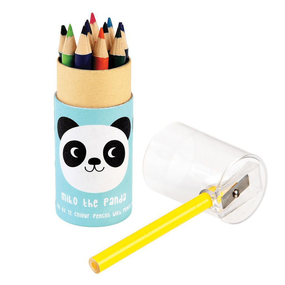 Boîte 12 mini crayons de couleurs à emporter - Miko le Panda