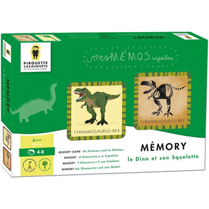 Mémory - Le Dino et son squelette-Pirouette Cacahouète-Nos idées cadeaux pour enfant à chaque âge