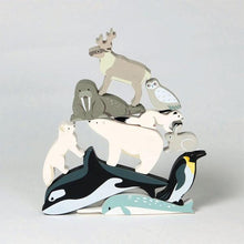 Charger l&#39;image dans la galerie, Coffret animaux polaires - 10 Figurines en bois