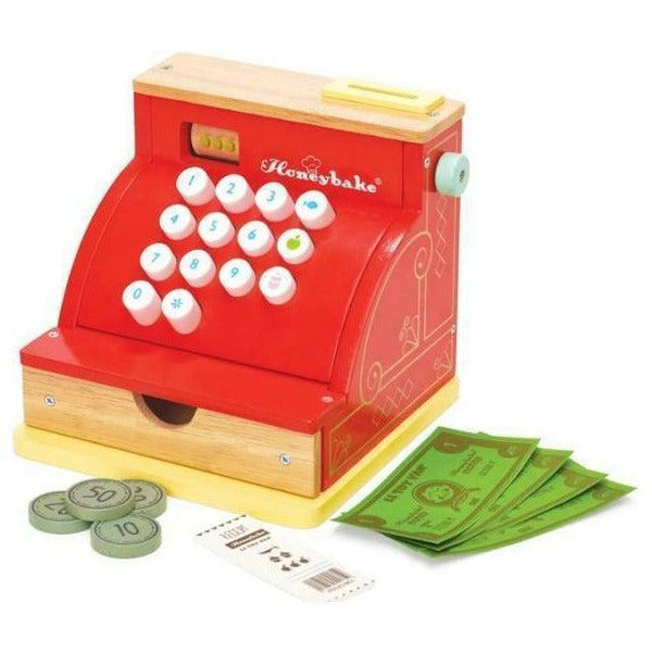 Caisse enregistreuse avec monnaie pièces et billets - jouet en bois écologique - Le Toy Van 