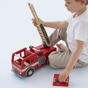 Camion de pompier en bois avec échelle extensible - Le Toy Van