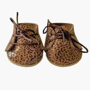 Chaussures à lacets en cuir Léopard Brown - Accessoire pour poupée et poupon - Minikane