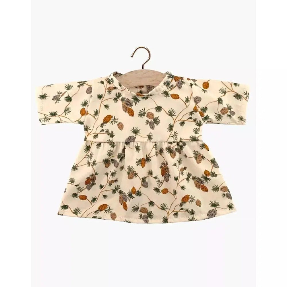 Robe Faustine motif Pomme de pin - Vêtement pour poupée et poupon