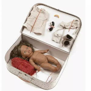 Ma valise d'antan - Coffret cadeau avec 1 poupée petite fille Charlie et ses accessoires - Thème Bohemian Chic