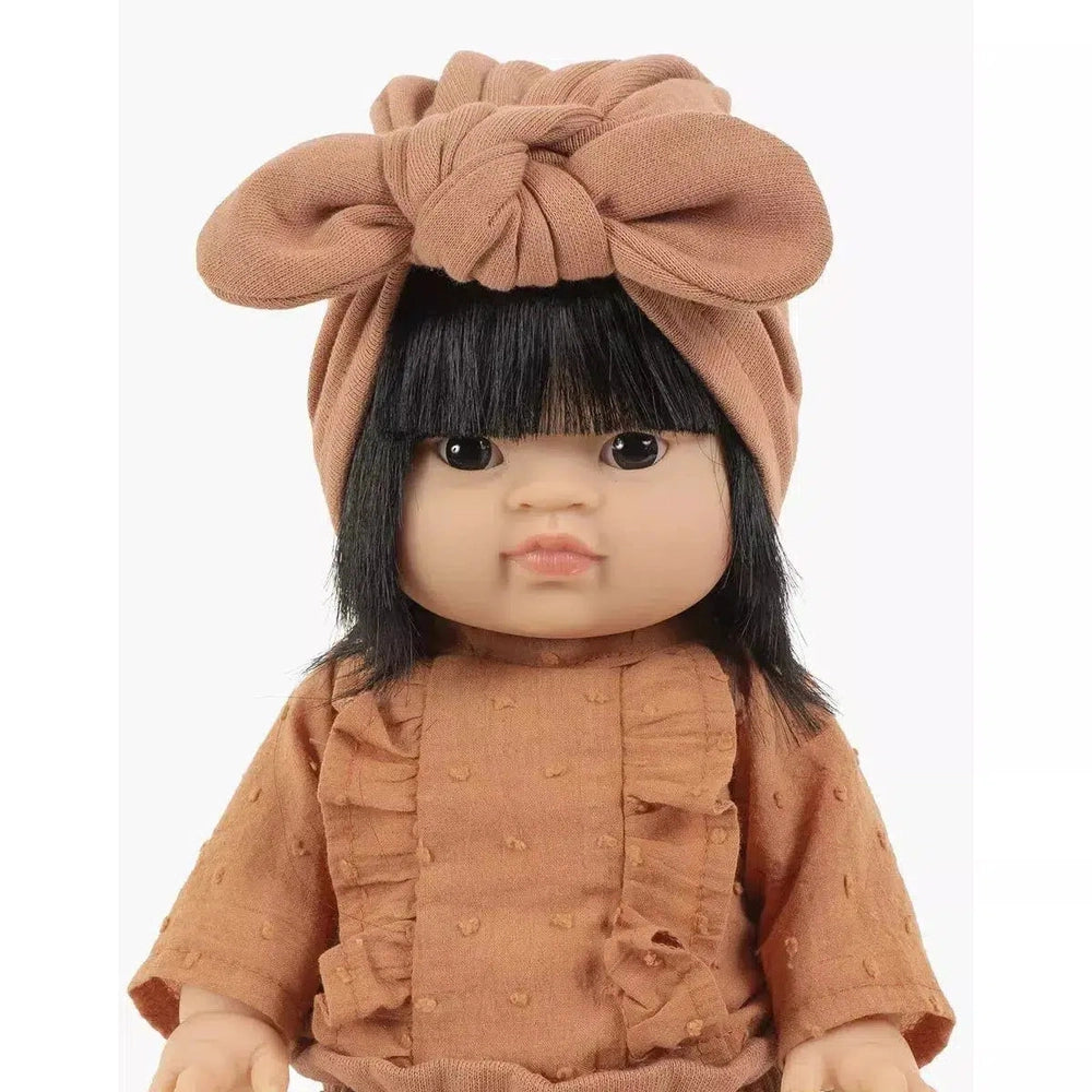 Turban en molleton couleur Cassonade - Accessoire pour poupée et