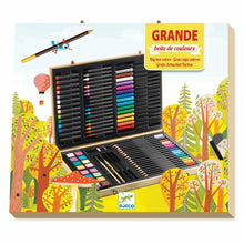 Charger l&#39;image dans la galerie, La Grande Boîte de couleurs - Coffret en bois de nécessaire à dessin - Crayons et feutres pour enfant 6 ans et +