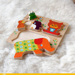 Puzzle en bois à encastrer pour bébé Woodypile