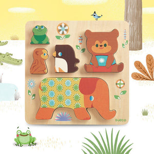 Puzzle en bois à encastrer pour bébé Woodypile