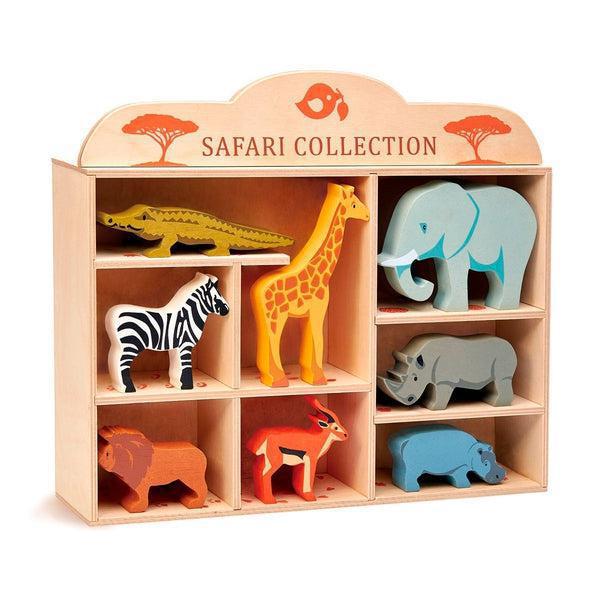 Coffret animaux safari - 8 Figurines en bois