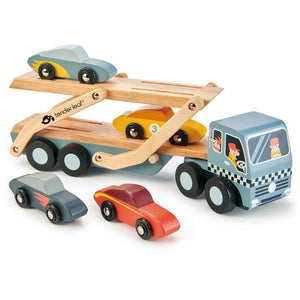 Camion transporteur de voitures - Jouet en bois