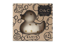 Charger l&#39;image dans la galerie, Elvis le canard de bain blanc à pois dorés - Jouet de bain - Oli &amp; Carol