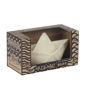 Bateau origami blanc - Jouet de bain écologique - Oli & Carol