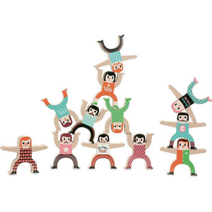 Equilibristes en bois à superposer - Les acrobates équilibristes - Illustrés par Ingela P.Arrhenius - Vilac