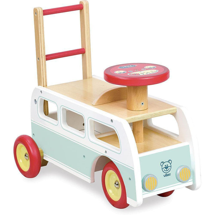 Minibus porteur 2 en 1 - porteur et chariot de marche - Pour enfants de 18 mois et + - Vilac