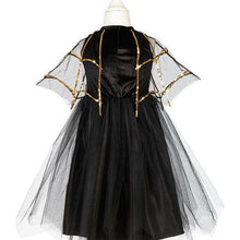 Charger l&#39;image dans la galerie, Déguisement robe de sorcière Evilian enfant 8-10 ans, couleur noire et dorée