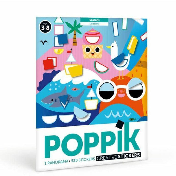 Pochette - Poster créatif et 520 stickers Les saisons - Poppik