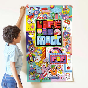 Poster affiché - Poster géant et 1600 stickers - Street Art - Poppik