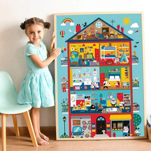 Poster pédagogique et 100 stickers La maison de Graou - Poppik