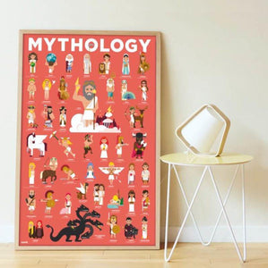 Cadre - Poster pédagogique et 38 stickers Mythologie - Poppik