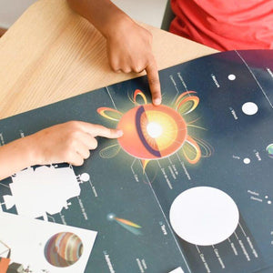 Système solaire - Poster pédagogique et 40 stickers Astronomie - Poppik