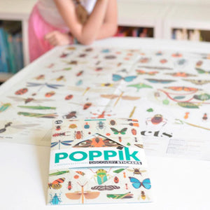 Pochette et poster - Poster pédagogique et 44 stickers - Insectes - Poppik