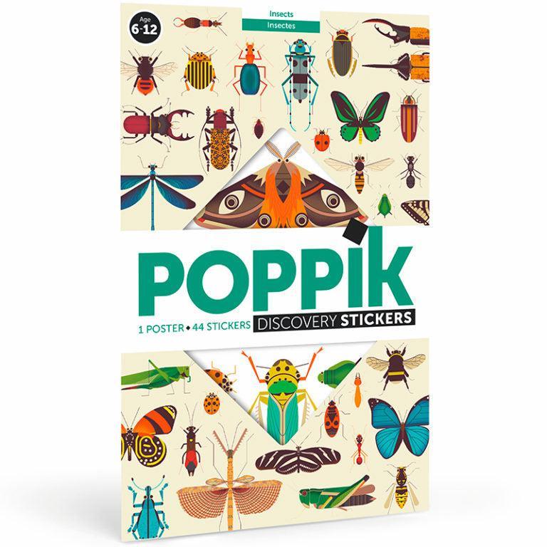 Poster pédagogique et 44 stickers - Insectes - Poppik