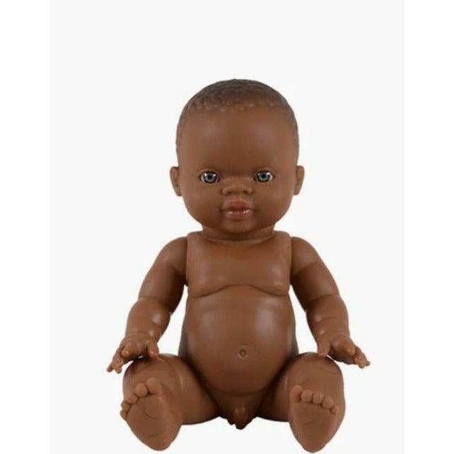 Poupon petit garçon d'Afrique aux yeux clairs - Collection Les poupées Gordis - Minikane