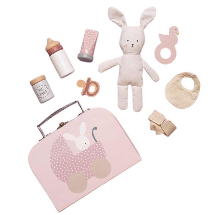 Valisette bébé lapin doudou et accessoires - Coffret cadeau enfant -  Jabadabado