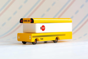 Petite voiture en bois - Bus scolaire jaune - Candylab