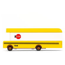 Charger l&#39;image dans la galerie, Petite voiture en bois - Bus scolaire jaune - Candylab