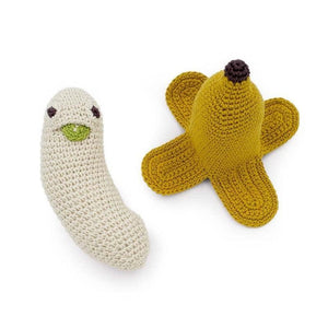 Barbara la Banane - Hochet pour bébé en crochet coton bio - Myum - idée cadeau de naissance original