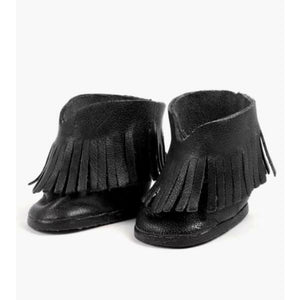 Boots en cuir noir - Accessoire pour poupée et poupon - Minikane