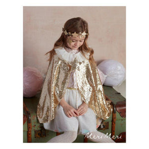 Déguisement porté - Kit de déguisement deluxe avec cape à sequins dorés et baguette magique 3-6 ans - Meri Meri