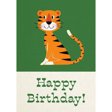 Charger l&#39;image dans la galerie, Carte anniversaire - Tigre-Rex London-Anniversaire animaux sauvages pour les enfants