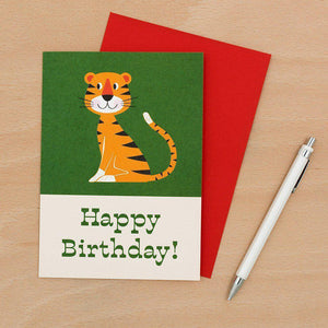 Carte anniversaire - Tigre-3-Rex London-Anniversaire animaux sauvages pour les enfants