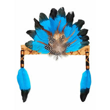 Charger l&#39;image dans la galerie, Coiffe indienne plumes bleues pour enfant Leyati - Souza - Idées cadeaux pour fille et garçon à chaque âge