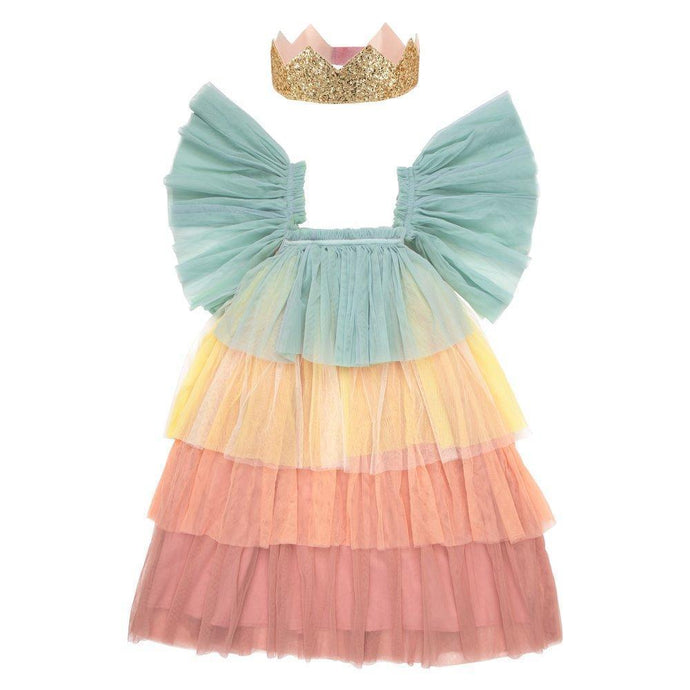Déguisement robe de princesse arc-en-ciel pour enfant 5-6 ans - Meri Meri