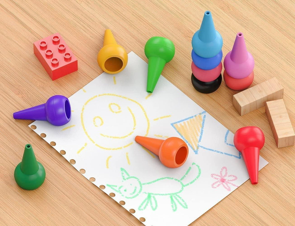 MUSCCCM Crayons pour Enfants, 12 Couleurs Peinture des Crayons Bebe  Lavables Crayons à Blocs pour Enfants/Étudiants et Jeux Bebe 1 an