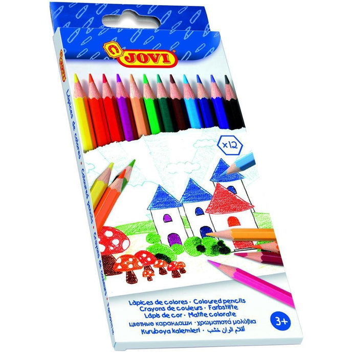 Crayons de couleur qualité supérieure - Boîte de 12-Jovi-Fournitures pour enfant