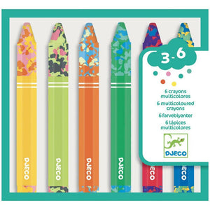 6 crayons multicolores - Djeco
