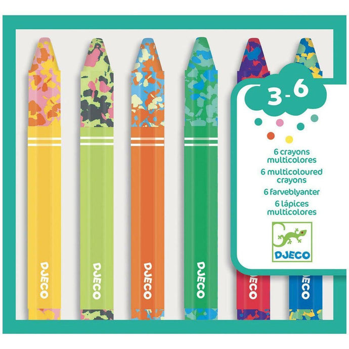 6 crayons multicolores - Djeco