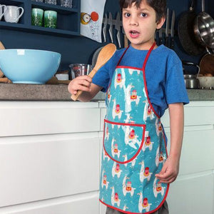 Tablier porté - Tablier de cuisine pour enfant en toile cirée Lama - Rex London