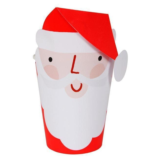 Lot de 50 gobelets de Noël jetables en papier avec poignées - 255 ml -  Motif visage de Père Noël - Pour adultes et enfants : : Cuisine et  Maison