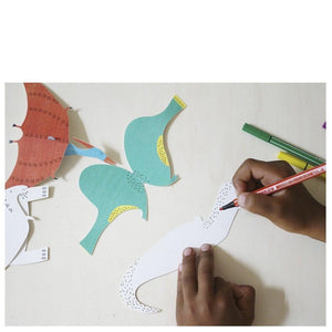 Mes dinosaures - 6 suspensions dinosaures à colorier-3-Pirouette Cacahouète-Kit créatif pour enfant