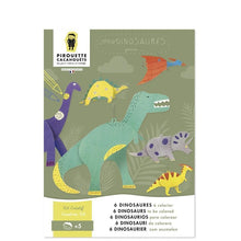 Charger l&#39;image dans la galerie, Mes dinosaures - 6 suspensions dinosaures à colorier-Pirouette Cacahouète-Kit créatif pour enfant
